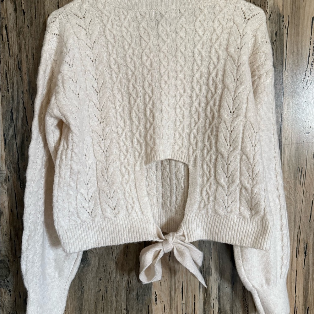Ivory Cable Knit Sweater - Picture 3 of 3